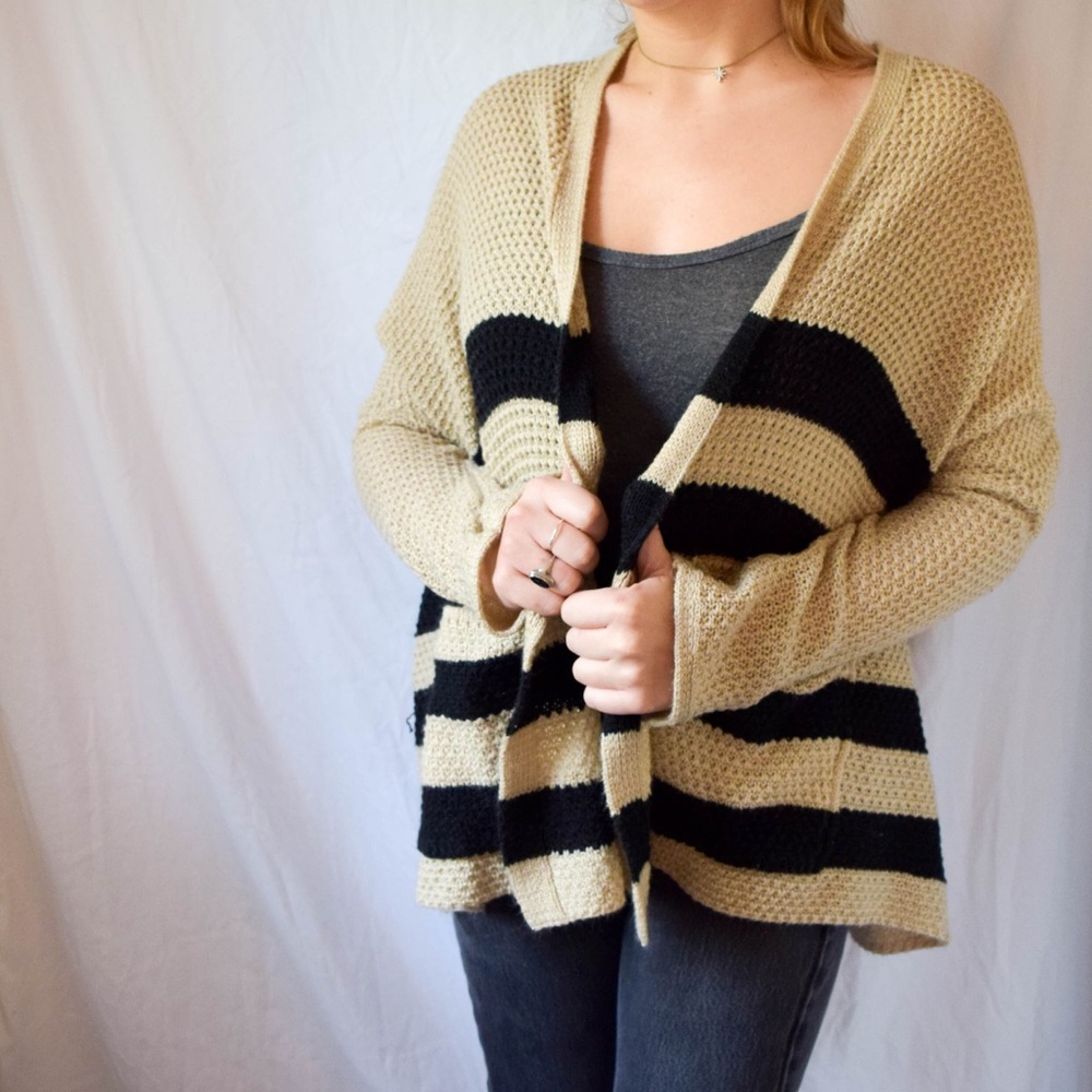 Urban Outfitters BDG Waffle Knit Striped Cardigan